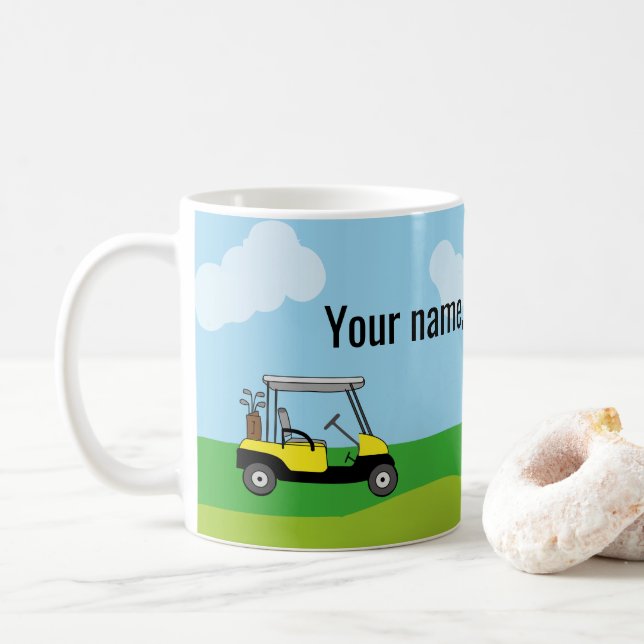 Mug Parcours de golf Panier de golf Carton personnalis (Avec donut)