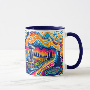 Mug Parcours de golf sur disque psychédélique dans les