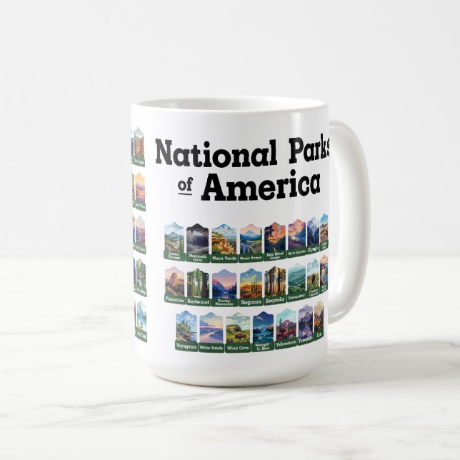 Mug Parcs nationaux des États-Unis d'Amérique USA (Devant droit)
