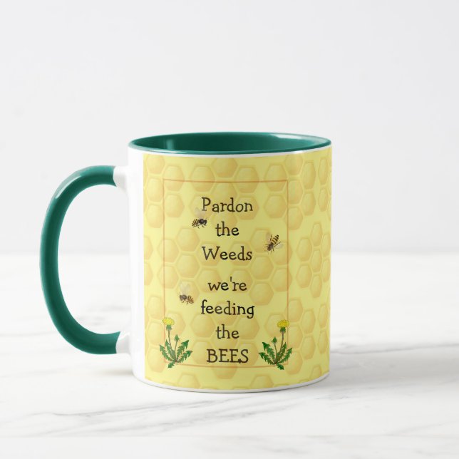 Mug Pardon mauvaises herbes Nourrir les abeilles Amusa (Gauche)