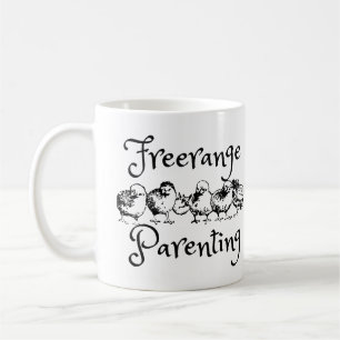 Mug Parentalité freerange avec le contour des poussins