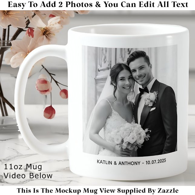 Mug Parents & Couple Minimalist Two Photo Wedding (Créateur téléchargé)