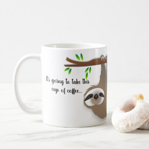 Mug Paresse à basse vitesse accrochant sur une branch