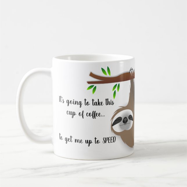 Mug Paresse Brown somnolente accrochant sur une (Gauche)