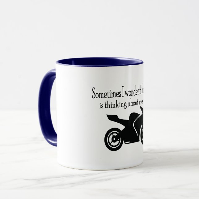 Mug Parfois Je Me Demande Si... Drôle, Moto (Devant gauche)
