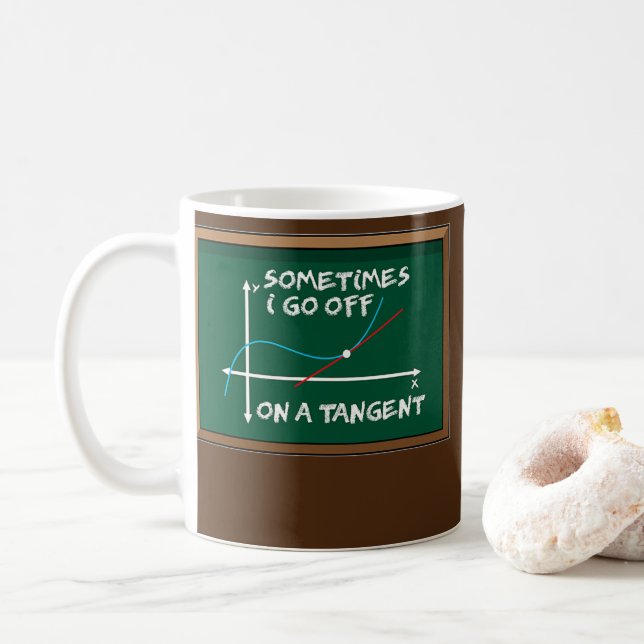 Mug Parfois je pars sur une tangente Math Formula Fun  (Avec donut)