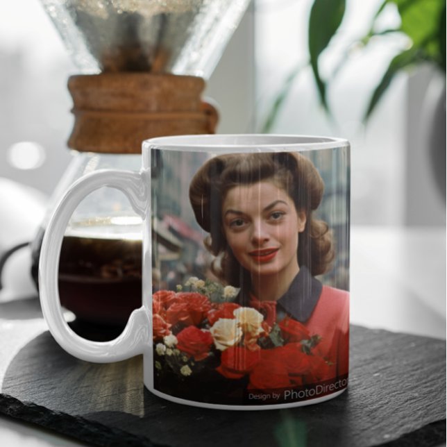 Mug Paris 60s Flower Lady 3 (Paris 60s Flower Lady 3 Coffee Mug
)