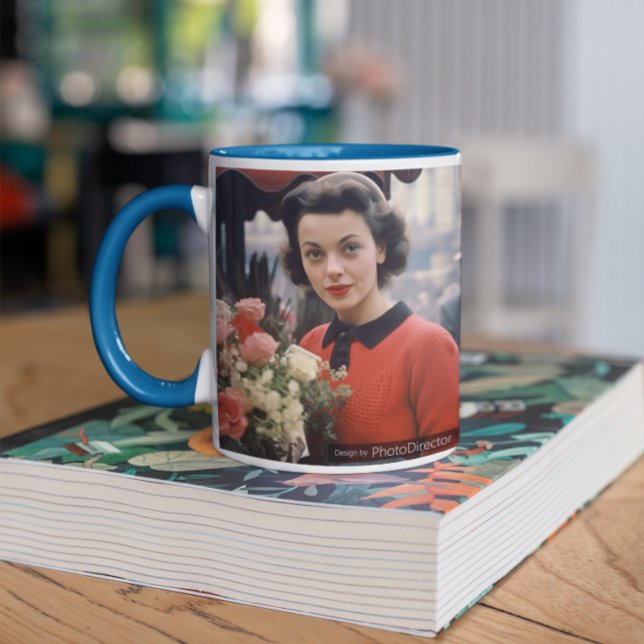 Mug Paris 60s Flower Lady 5 (Paris 60s Flower Lady 5 Coffee Mug
)