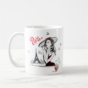 Mug Paris & Café, rouge