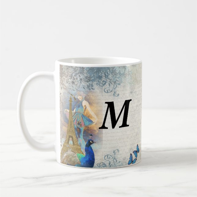 Mug Paris peacock collage (Gauche)