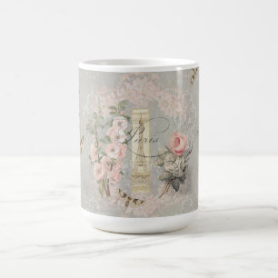 Mug Paris Script Elegance Girl Vintage Tour Eiffel
