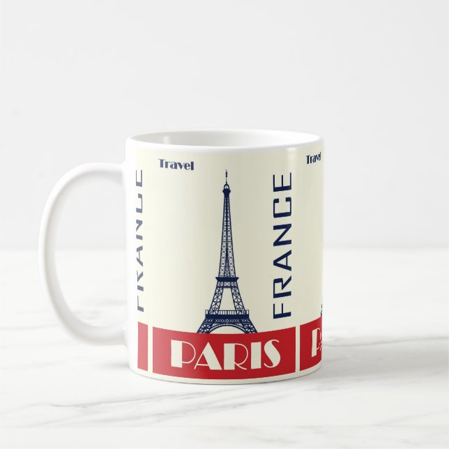 Mug Paris vintage, France : Voyage (Gauche)