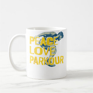 Mug Parkour Free Running Traceur Vintage Paix Amour Pa