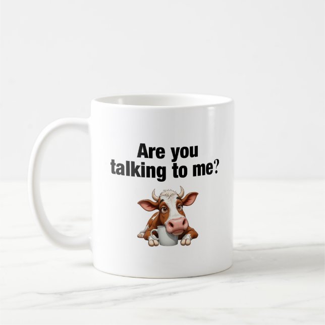 Mug Parles-Tu Avec Moi ? Vache drôle (Gauche)