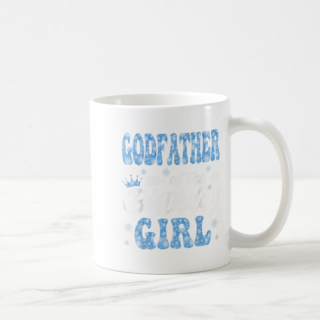 Mug Parrain De L'Anniversaire Girl Snowflakes Hiver C (Droite)