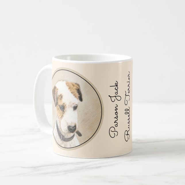 Mug Parson Jack Russell Terrier Peinture - Chien Art (Devant gauche)