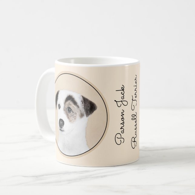Mug Parson Jack Russell Terrier Peinture - Chien Art (Devant gauche)