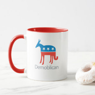 Mug Part Démocrate. Partie républicaine. Déoblique