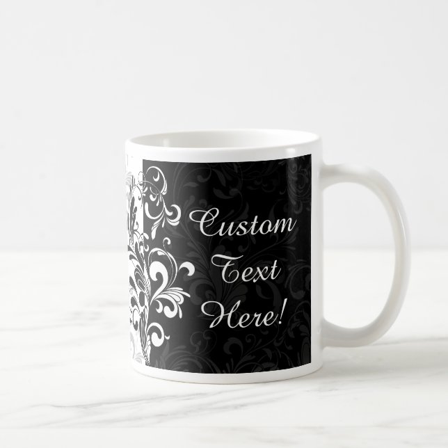 Mug Partie blanche noire de remous de fontaine (Droite)