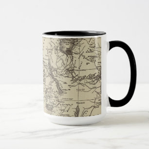 Mug Partie de carte d'itinéraire de l'Afrique