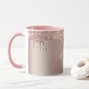 Mug Parties scintillant à goutte rose or Rose Monogram