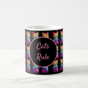 Mug Parties scintillant Arc-en-ciel foncé Motif de cha