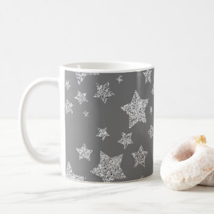 Mug Parties scintillant argent scintille Étoiles motif