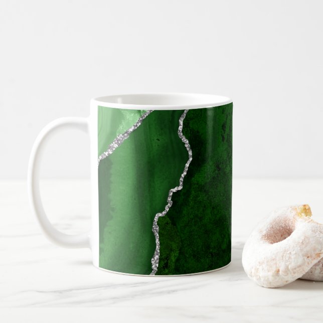 Mug Parties scintillant argentée Chic Marbre vert de l (Avec donut)