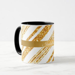 Mug Parties scintillant blanche or Boho Collection de 