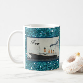 Mug Parties scintillant bleu océan Titanic Personnalis