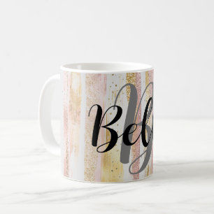 Mug Parties scintillant d'aquarelle rose blanc Paint à