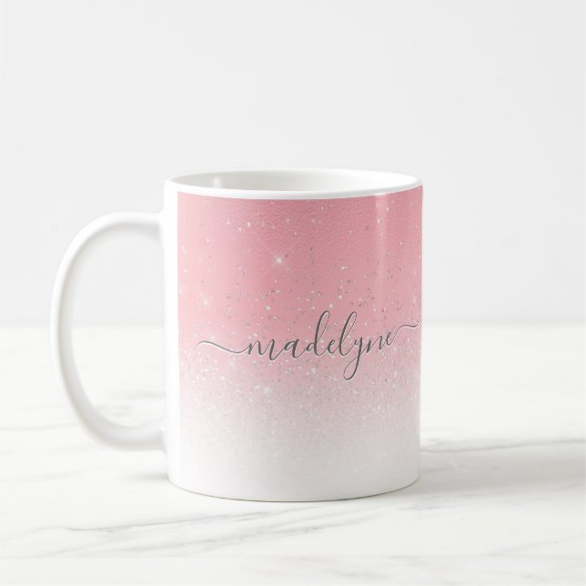 Mug Parties scintillant d'argent couleur rose pâle Omb (Gauche)