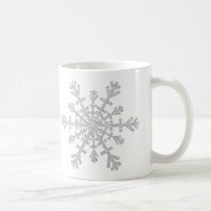 Mug Parties scintillant d'argent d'hiver Flocon de nei