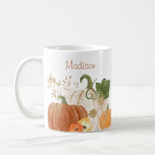 Mug Parties scintillant d'automne Citrouille Aquarelle