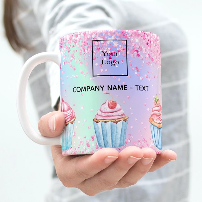 Mug Parties scintillant de boulangerie rose cupcakes l (Créateur téléchargé)