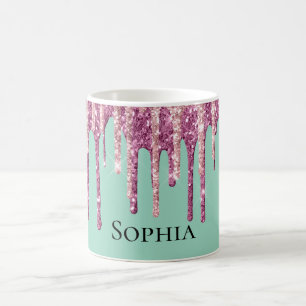Mug Parties scintillant de crème glacée rose à la ment