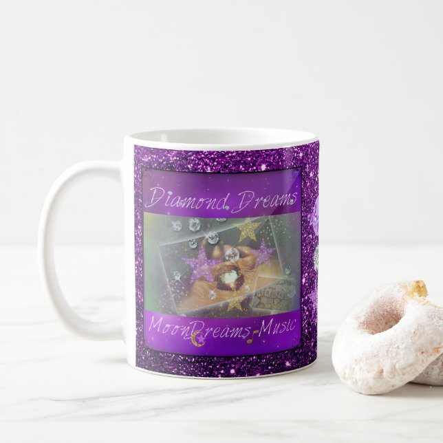 Mug Parties scintillant Diamond Dreams Purple Faux (Avec donut)