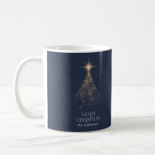 Mug Parties scintillant d'or brillant bleu moderne pho