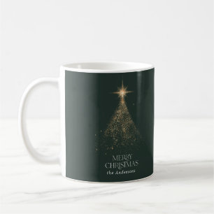 Mug Parties scintillant d'or brillant vert moderne pho