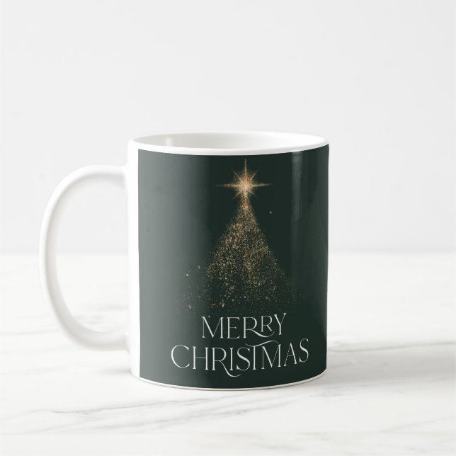 Mug Parties scintillant d'or brillant vert moderne pho (Gauche)