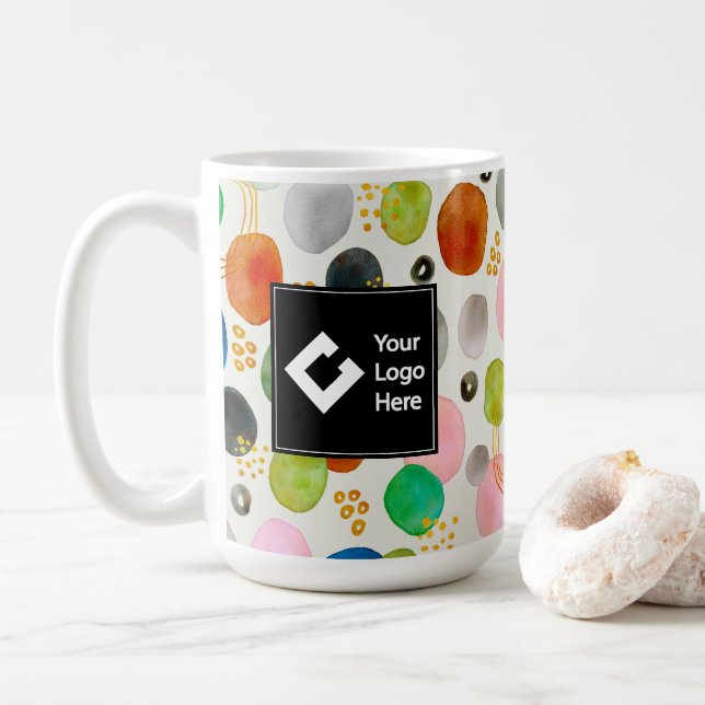 Mug Parties scintillant d'or de galet Abstrait + votre (Avec donut)