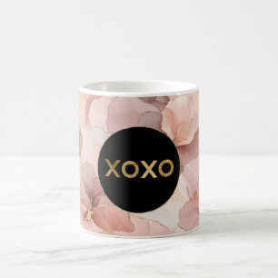 Mug Parties scintillant d'or floral rose noir Cercle n