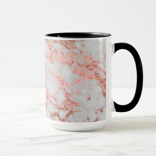 Mug Parties scintillant d'or Rose en marbre moderne (Droite)