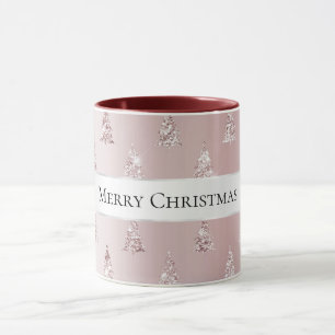 Mug Parties scintillant d'or Rose rousse Arbres de Noë