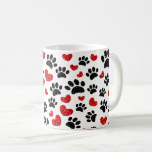 Mug Parties scintillant Empreintes de pattes De Chien