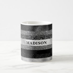 Mug Parties scintillant en noir et argent