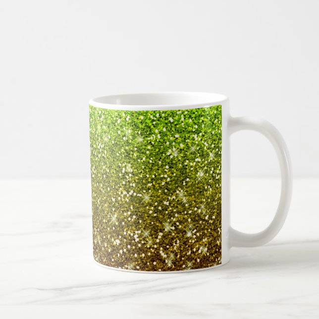 Mug Parties scintillant en or vert clair chatoyantes (Droite)