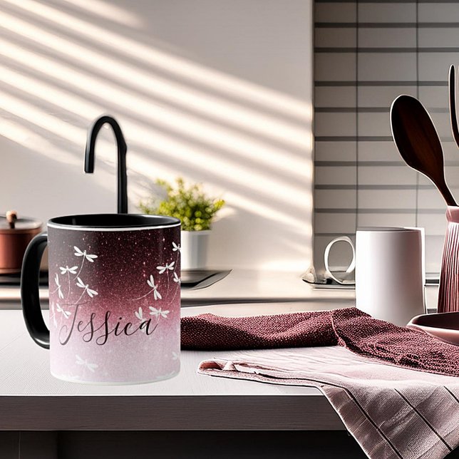 Mug Parties scintillant et libellules personnalisées (Créateur téléchargé)