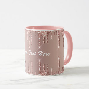 Mug Parties scintillant Gold Blush rose Votre nom de t