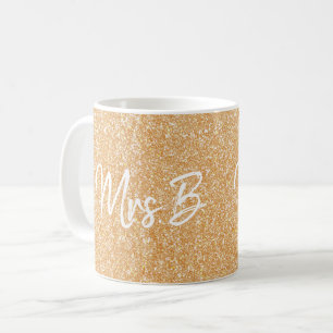 Mug Parties scintillant Gold Champagne Custom Mme Init